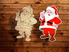 CNC Laser Cut Engrave Santa Claus Christmas Decoration Free CDR File