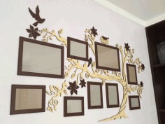 CNC Laser Cut Family Tree Photo Frames Free CDR File
