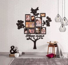 CNC Laser Cut Family Tree Picture Frames Free CDR File