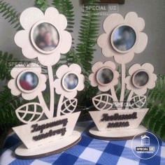 CNC Laser Cut Family Tree Plant Flower Photo Frames Free CDR File