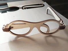 CNC Laser Cut Foldable Wooden Glasses Free CDR File