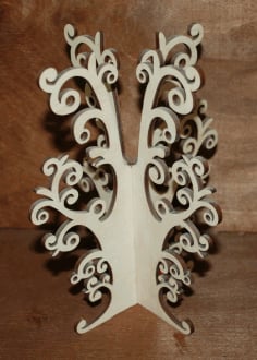 CNC Laser Cut Jewelry Tree Stand Earring Necklace Tree Holder Organizer Free CDR File