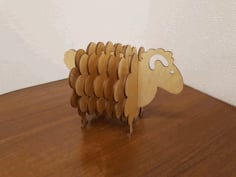 CNC Laser Cut Lamb Coasters with Holder CDR File