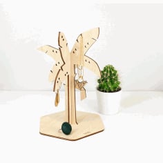 CNC Laser Cut Palm Tree Jewellery Stand Free CDR File