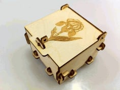 CNC Laser Cut Pinned Engrave Wood Box DXF File