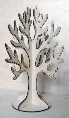 CNC Laser Cut Plywood Tree for Decorations Free CDR File