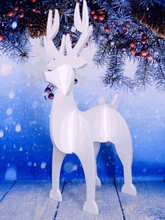 CNC Laser Cut Reindeer Christmas Decoration Free CDR File