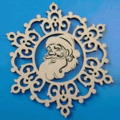 CNC Laser Cut Santa Claus Christmas Ornament Free CDR File