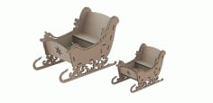CNC Laser Cut sleigh Vector DXF File