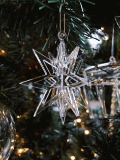 CNC Laser Cut Snowflake Christmas Tree Ornament Free CDR File