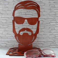 CNC Laser Cut Sunglasses Display Stand Free CDR File