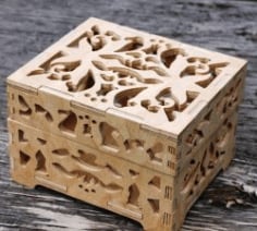 CNC Laser Cut Thick Wooden Box CDR File