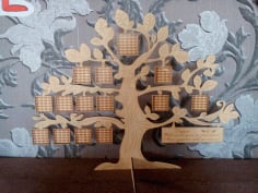 CNC Laser Cut Tree Family Frame Free CDR File