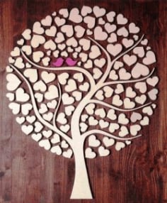 CNC Laser Cut Tree of Hearts CDR File