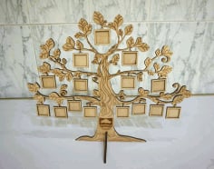 CNC Laser Cut Tree Photo Frame Template Free CDR File