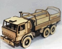CNC Laser Cut Truck Model Kamaz CDR File