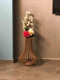 CNC Laser Cut Vase Flower Stand DXF File