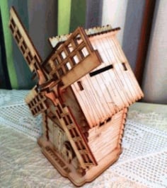 CNC Laser Cut Windmill House CDR File