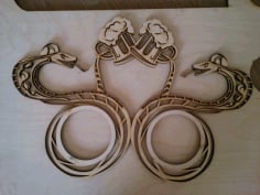 CNC Laser Cut Wood Snake Placemats Coasters CDR File