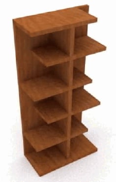 CNC Laser Cut Wooden 5 Tier Bookcase Wooden Shelf Vector File