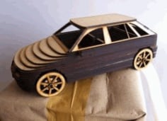CNC Laser Cut Wooden Cars Are Cut by a CDR File