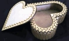 CNC Laser Cut Wooden Heart Box with Cover CDR File