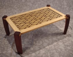 CNC Laser Cut Wooden Modern Table with Pattern Vector File