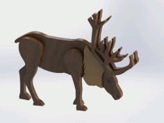CNC Laser Cut Wooden Reindeer Free CDR File