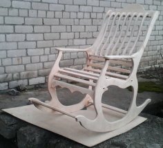 CNC Laser Cut Wooden Rocking Chair Design CDR File