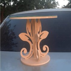 CNC Laser Cut Wooden Round Table Design CDR File