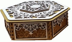 CNC Laser Cut Wooden Storage Box, Wooden Jewelry Box Vector File