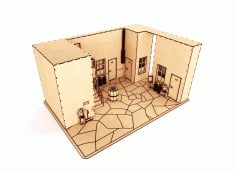 CNC Laser Cutting Puzzle Wooden House Model CDR File