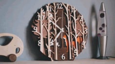 CNC Laser Cutting Wolf Wall Clock 3D Tree Wall Clock Vector File