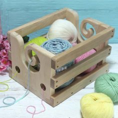 CNC Router Wooden Yarn Box Stand Storage Box Yarn Holder Free CDR Vector File