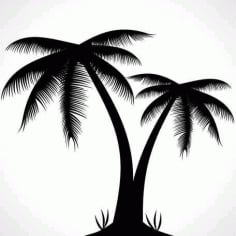 Coconut Tree Silhouette CDR Vectors File