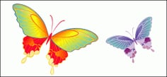 Colorful Butterfly Elements Vector Free Vector