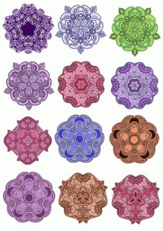 Colorful Mandala Vector Design Pack Ornament CDR File