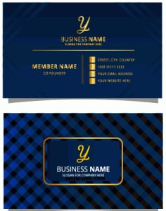 Colorful Striped Business Card Template with Gingham Style Vector File