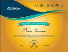 Company Certificate Abstract Vector Template Free Download