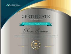 Company Certificate of Achievement Vector Template Free Download