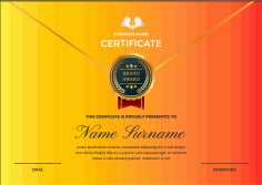 Company Performance Certificate nd Logo Appreciation Sample Free Vector