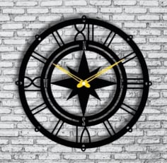 Compass Clock Frame CDR File