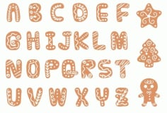 Cookies Alphabet Letters Font Vector Art Free Vector CDR File