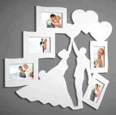 Couple Photo Frame CNC Laser Cutting Free CDR Vectors File
