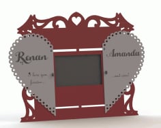Couple Photo Frame with Heart Laser Cut CDR File