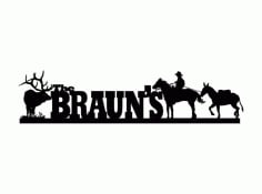 Cowboy BRAUN’S Free Dxf File For CNC DXF Vectors File