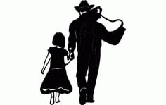 Cowboy Daughter Free Dxf File For Cnc DXF Vectors File