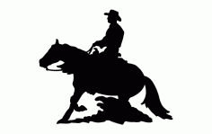 Cowboy Horse and Rider Free Cnc DXF Vectors File