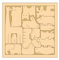 Creative Animal Jigsaw Puzzle Game For Kids Laser Cut CDR File