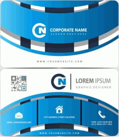 Creative Blue Visiting Card Template Vector File